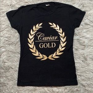 Caviar gold black and gold women’s T-shirt